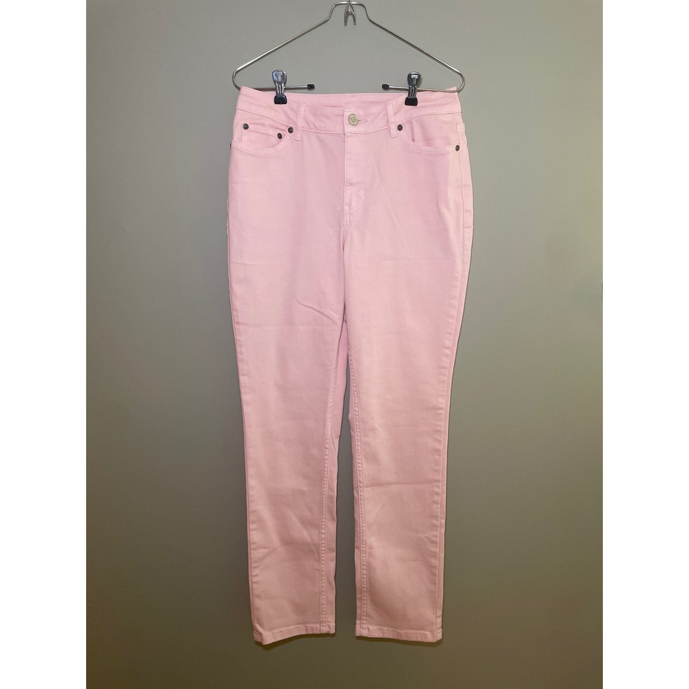 Pink Denim Pants Women's Size 6 Martha Stewart Straight Leg Jeans Coquette